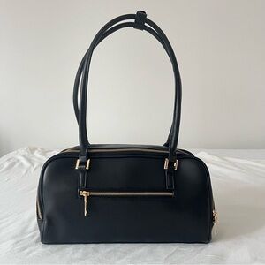 NWT Kelly & Katie, Brooke Black Shoulder Bag with Gold Accents